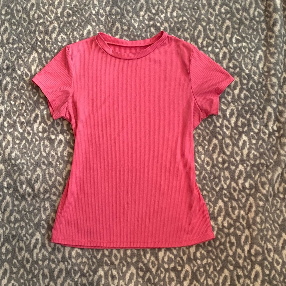 Pink Ribbed Tee